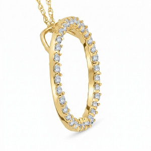 14K Yellow Gold 1/2ct Circle Of Life Lab Grown Diamond Pendant Necklace