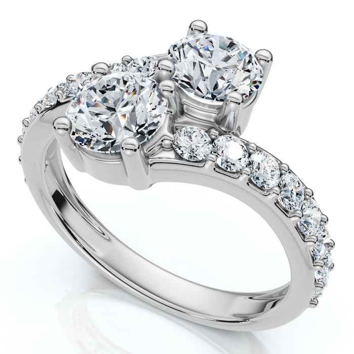 1 3/4 Ct 2-Stone Forever Us Lab Grown Diamond Engagement Ring 14K White Gold 1 3/4 Ct 2-Stone Forever Us Lab Grown Diamond Engagement Ring 14K White Gold