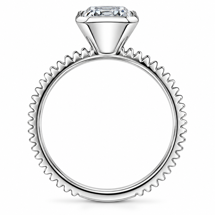 1.52 Ct Emerald Cut Solitaire Diamond Engagement Ring 14k White Gold Lab Grown