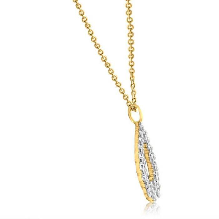 1/2Ct Pear Shape Lab Grown Diamond Pendant 10k White or Yellow Gold Necklace