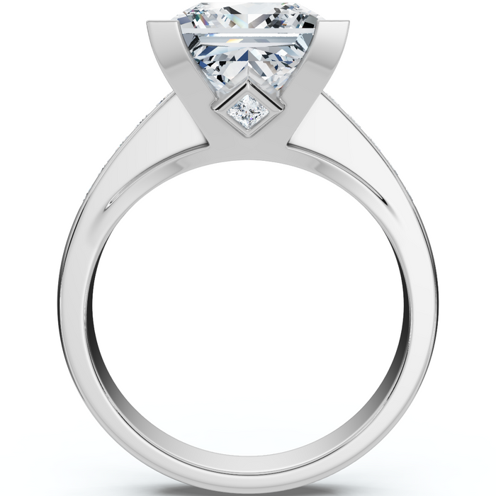 Certified 4 2/3Ct Reese Princess Cut Diamond Engagement Ring 14k Gold Lab Grown