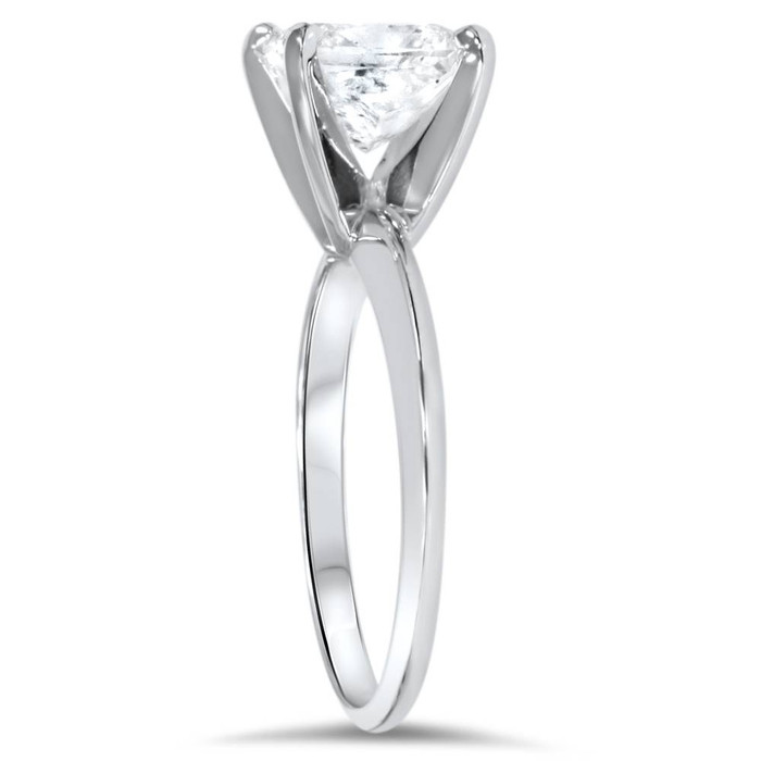 Certified 1.50 Ct Princess Cut Lab Diamond Solitaire Engagement Ring White Gold