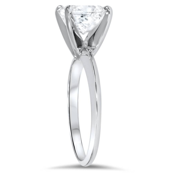 Certified 1.50 Ct Princess Cut Lab Diamond Solitaire Engagement Ring White Gold