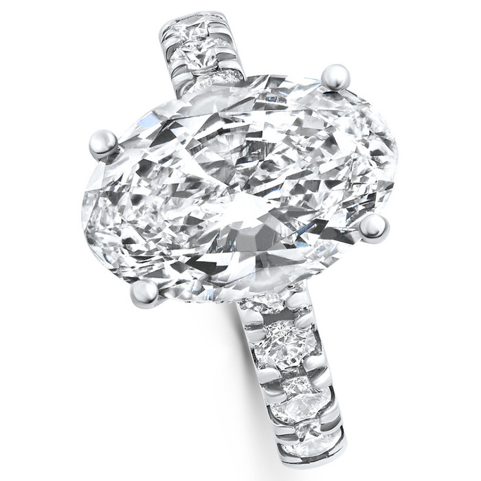 Certified 5.28Ct Oval Diamond Side Halo Engagement Ring 14k White Gold Lab Grown