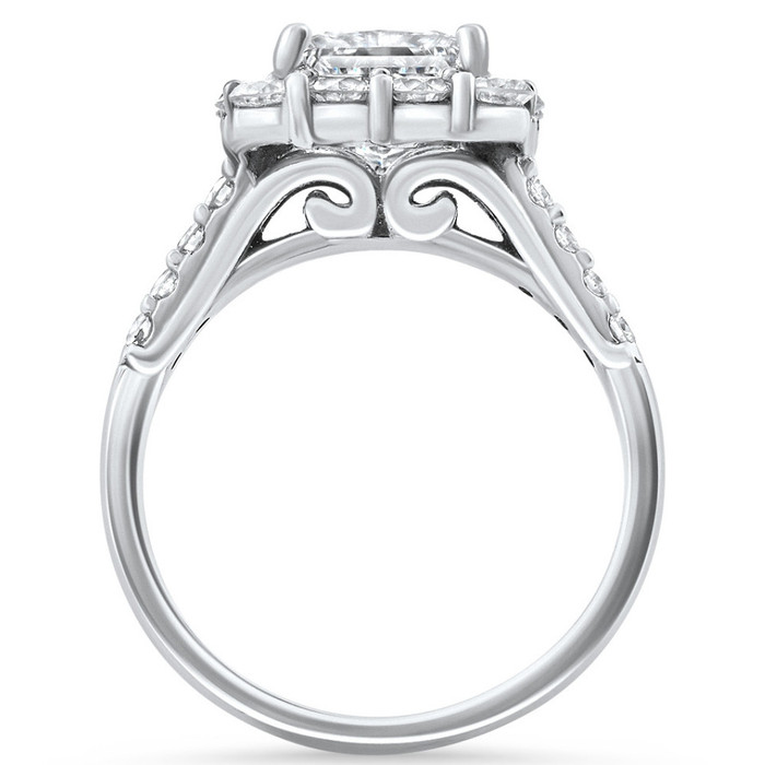 Certified 3.50Ct Princess Diamond Engagement Wedding Ring Set 14k Gold Lab Grown