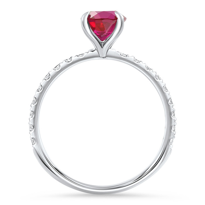 VS 1Ct Round Ruby Diamond Ring 10k Gold Lab Grown VS 1Ct Round Ruby Diamond Ring 10k Gold Lab Grown