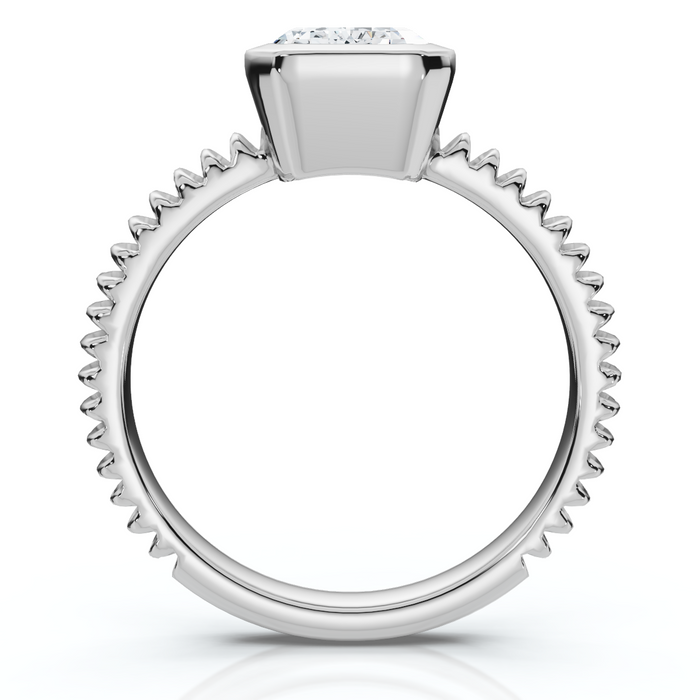 Certified 2 - 6Ct Solitaire Emerald Diamond Bezel Engagement Ring Gold Lab Grown Certified 2 - 6Ct Solitaire Emerald Diamond Bezel Engagement Ring Gold Lab Grown