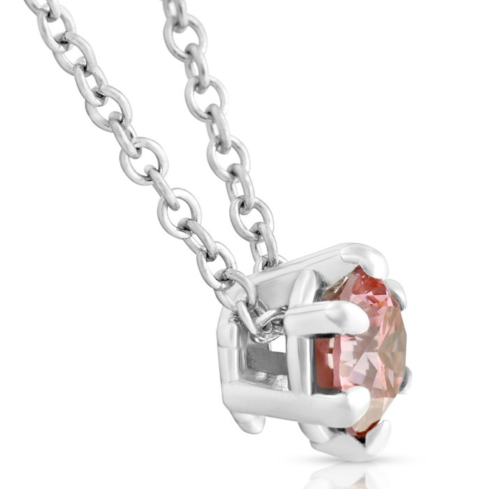 1/4Ct Pink Diamond Solitaire Floating Pendant 14k White Gold Lab Grown Necklace 1/4Ct Pink Diamond Solitaire Floating Pendant 14k White Gold Lab Grown Necklace