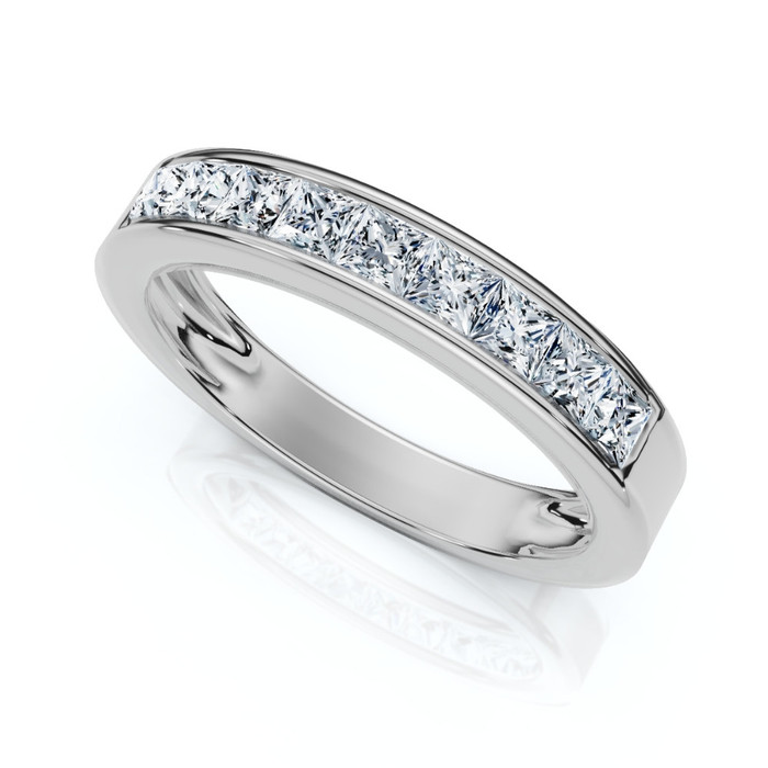 1/2Ct Princess Cut Diamond Wedding Ring 14k Gold Channel Set Lab Grown 1/2Ct Princess Cut Diamond Wedding Ring 14k Gold Channel Set Lab Grown