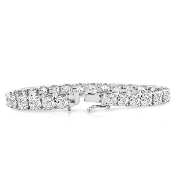 20 Ct Lab Grown Diamond Tennis Bracelet 14k White Gold 7"
