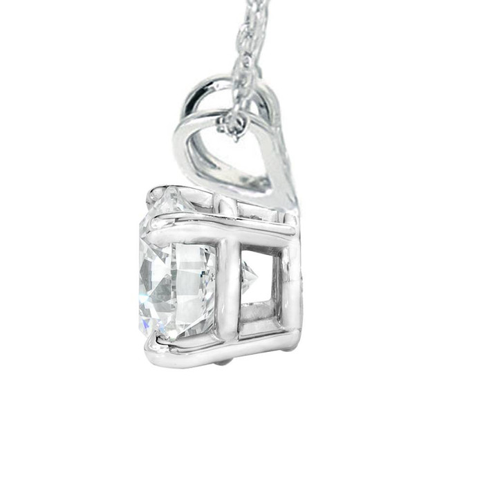 Certified 1 1/2ct Lab Grown Diamond Solitaire Pendant 14K White Gold