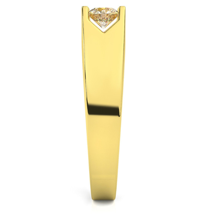 3/4 Ct Diamond Three Stone Mens Wedding 3 Round Jewelry Ring 10k Yellow Gold