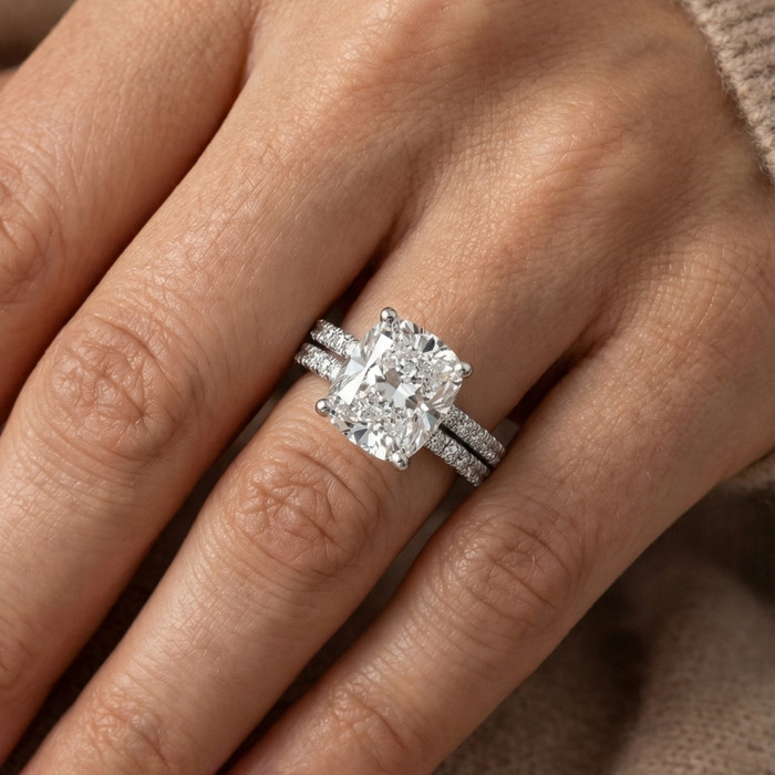 Certified 5.84Ct Cushion Cut Diamond Engagement 14k White Gold Lab Grown