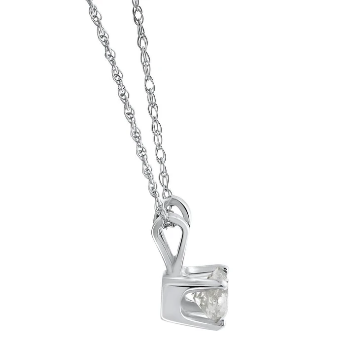 VS 3/8ct Diamond Solitaire Pendant 14K White Gold