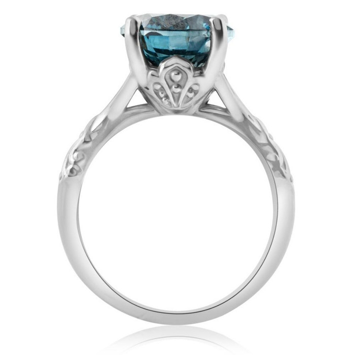 3Ct Blue Diamond Solitaire Vintage Engagement Ring Lab Grown in 10k White Gold 3Ct Blue Diamond Solitaire Vintage Engagement Ring Lab Grown in 10k White Gold