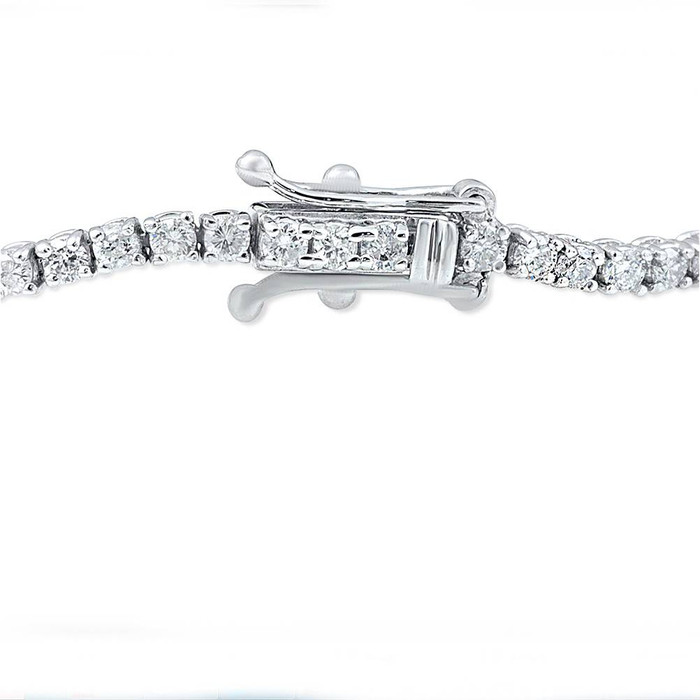 3 Carat Round Cut Lab Grown Diamond Tennis Bracelet In 14k White Gold 7"