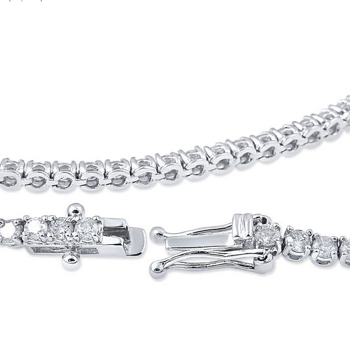 3 Carat Round Cut Lab Grown Diamond Tennis Bracelet In 14k White Gold 7"