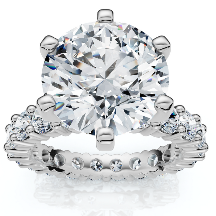 Certified 5 1/2Ct Diamond Eternity Engagement Ring 14k White Gold Lab Grown