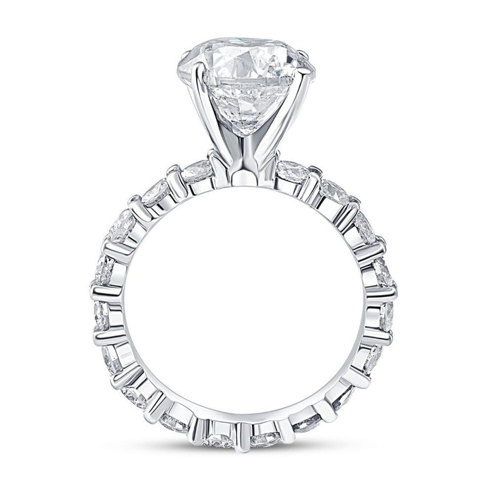 5 1/2Ct Diamond Eternity Engagement Ring 14k White Gold Lab Grown