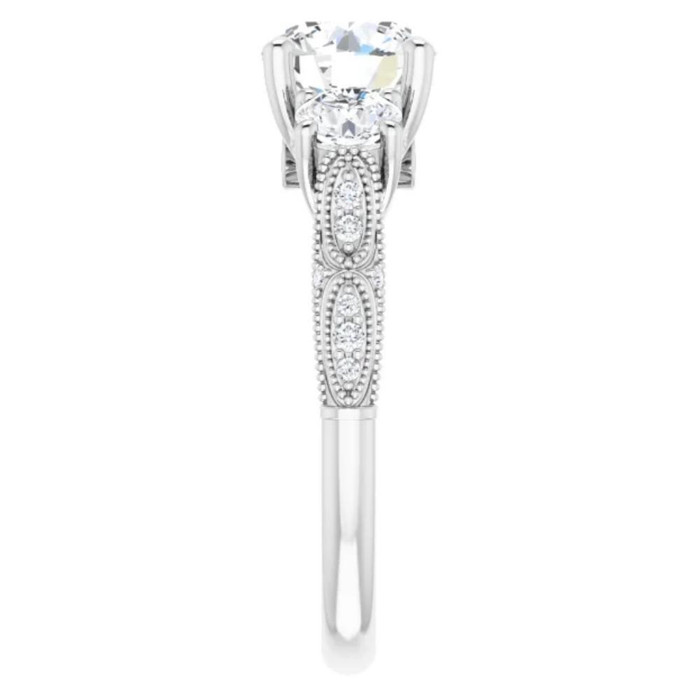 3Ct Vintage Diamond 3 Stone Engagement Ring Lab Grown in White or Yellow Gold 3Ct Vintage Diamond 3 Stone Engagement Ring Lab Grown in White or Yellow Gold