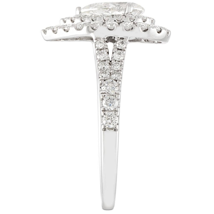 2 Ct TW Pear Shape Halo Diamond Engagement Ring 14k White Gold Lab Grown 2 Ct TW Pear Shape Halo Diamond Engagement Ring 14k White Gold Lab Grown