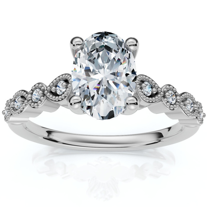 1.10 - 6.10Ct Oval Diamond Engagement Ring 14k Gold Lab Grown