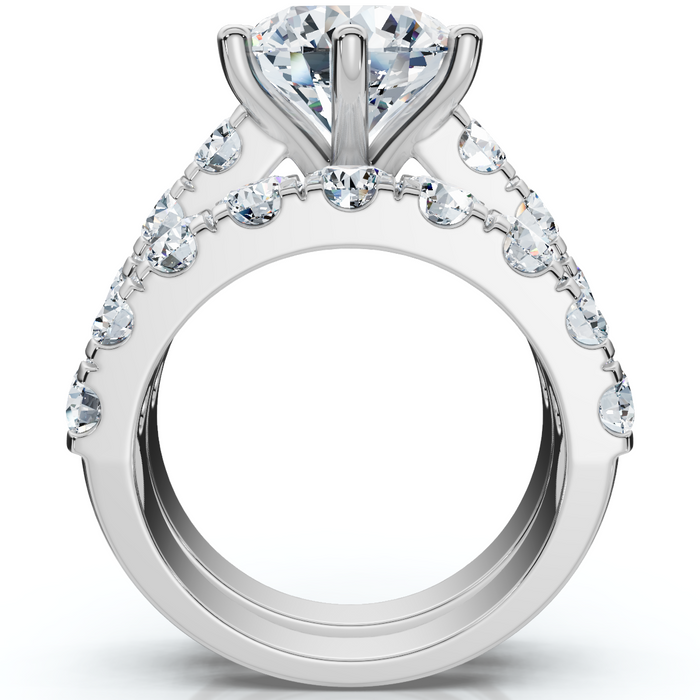 VS 6 1/2Ct Diamond Engagement Wedding Ring Set in 10k Yellow Gold Lab Grown