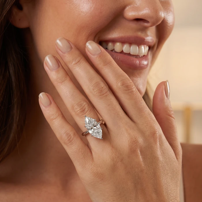 Certified 6Ct Marquise Solitaire Diamond Engagement Ring Lab Grown