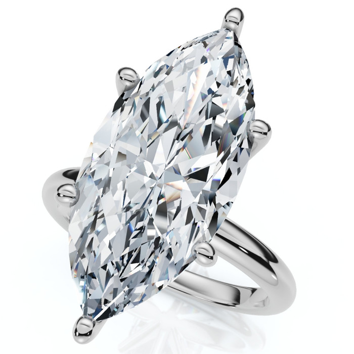 Certified 6Ct Marquise Solitaire Diamond Engagement Ring Lab Grown
