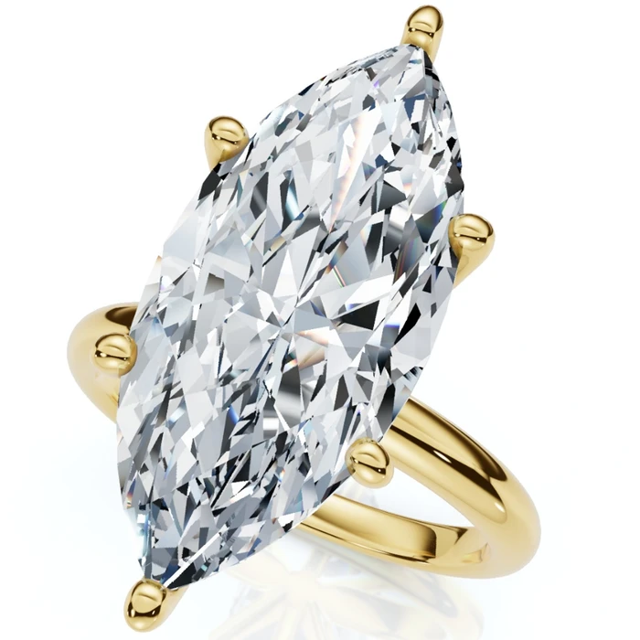 Certified 6Ct Marquise Solitaire Diamond Engagement Ring Lab Grown