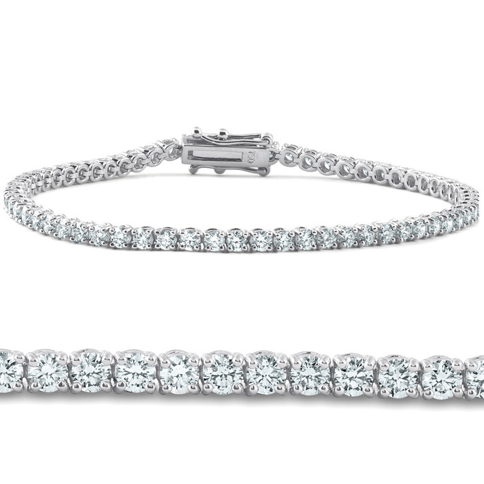 5Ct Diamond Tennis Bracelet 14k Gold Lab Grown 7"