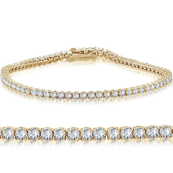 5Ct Diamond Tennis Bracelet 14k Gold Lab Grown 7"