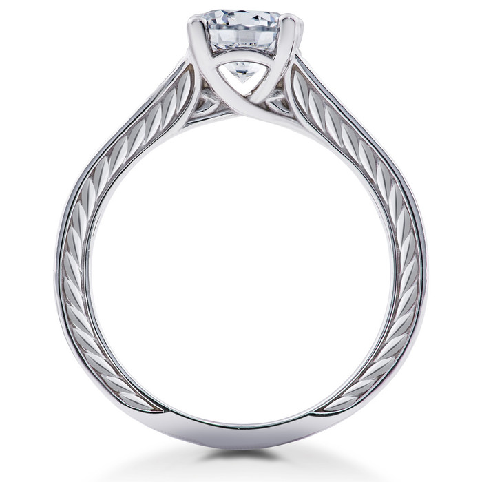 Certified 1Ct Diamond Solitaire Engagement Ring 14k White Gold Lab Grown