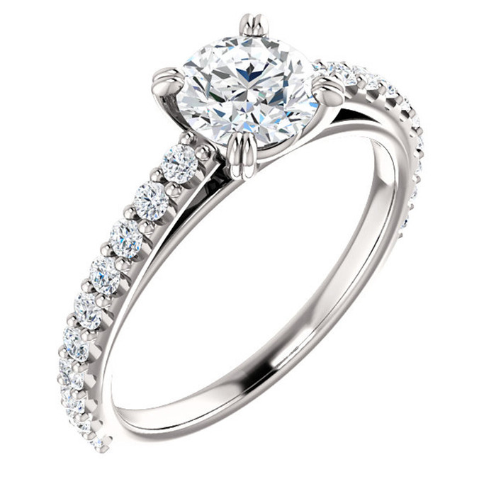 1 Ct Lab Grown Diamond Engagement Ring 14k White Gold 1 Ct Lab Grown Diamond Engagement Ring 14k White Gold