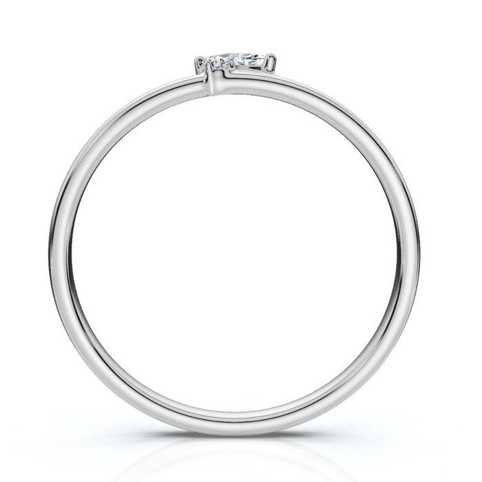 Marquise Diamond Stackable Wedding Ring Women's Anniversary Band 14k Gold