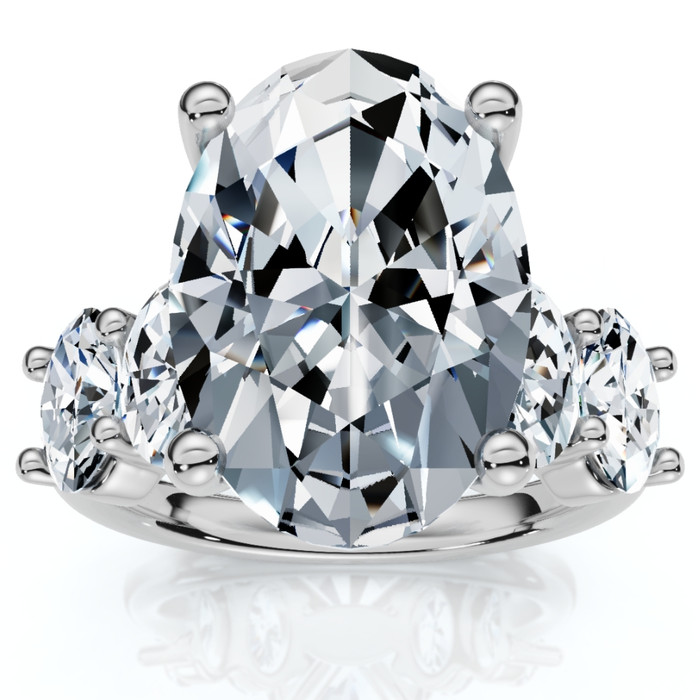 Certified 8.50Ct Oval Diamond Engagement Ring 14k Gold