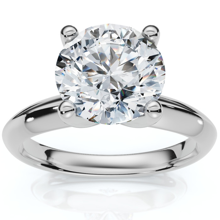 Certified 2ct Lab Grown Diamond Thin Solitaire Engagement Ring 14k White Gold