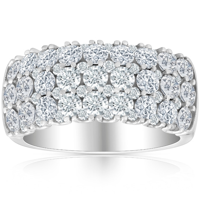 2 3/4Ct Lab Grown Diamond Wedding Ring 10k White Gold