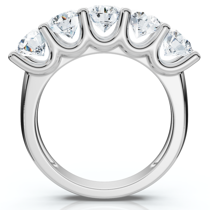1 1/2 Ct Diamond Five Stone Wedding Ring 14k White Gold Lab Grown Eco Friendly 1 1/2 Ct Diamond Five Stone Wedding Ring 14k White Gold Lab Grown Eco Friendly