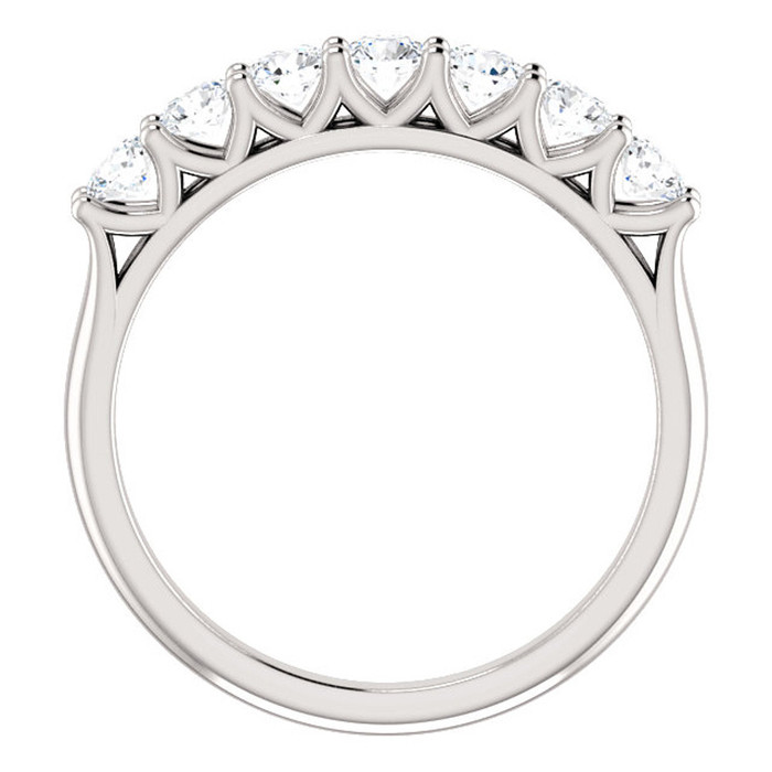 1/2 Ct Seven Stone Diamond Wedding Ring Lab Grown 14k White Gold