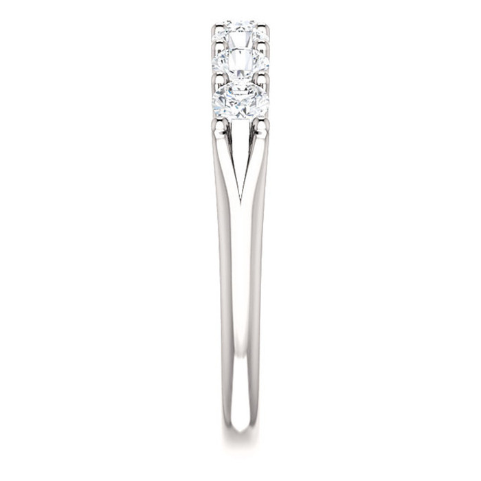 1/2 Ct Seven Stone Diamond Wedding Ring Lab Grown 14k White Gold