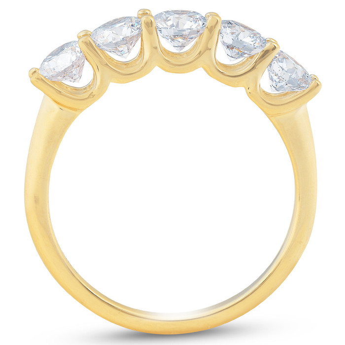 1 1/4 Ct Lab Grown Diamond Five Stone Wedding Ring 14k Yellow Gold U Prong 1 1/4 Ct Lab Grown Diamond Five Stone Wedding Ring 14k Yellow Gold U Prong