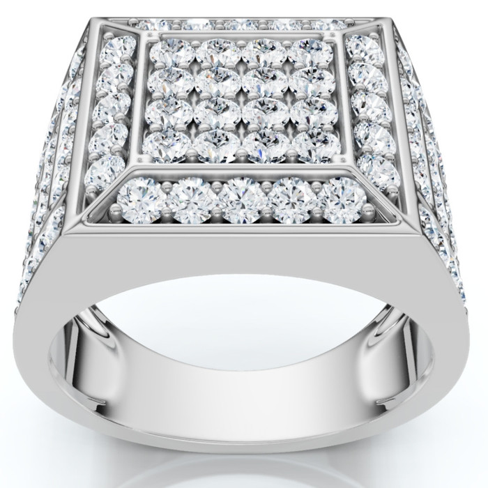 Men's 3Ct Square Diamond Fashion Pinky Ring 10k Gold Lab Grown Men's 3Ct Square Diamond Fashion Pinky Ring 10k Gold Lab Grown