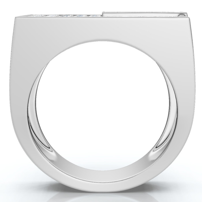 Men's 1CT Diamond Rectangle Cluster Ring 10k Gold Lab Grown