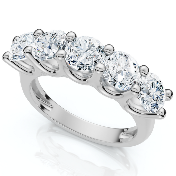 1 1/2 Ct EX3 Lab Grown Diamond Five Stone Wedding Ring 14k White Gold EX3 Lab Grown 1 1/2 Ct EX3 Lab Grown Diamond Five Stone Wedding Ring 14k White Gold EX3 Lab Grown