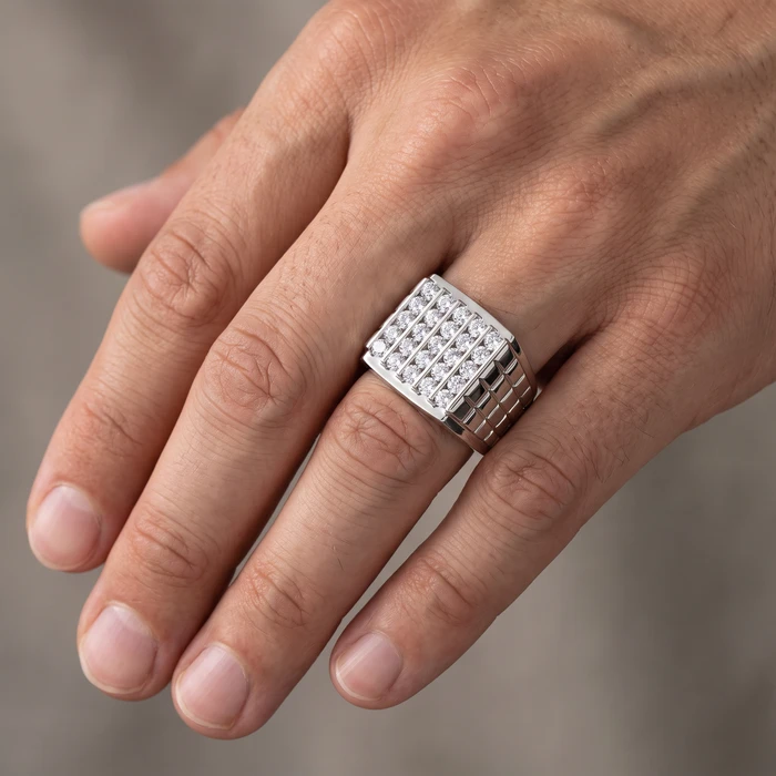 2Ct Diamond Men's Wedding Anniversary Ring 10k Gold Lab Grown