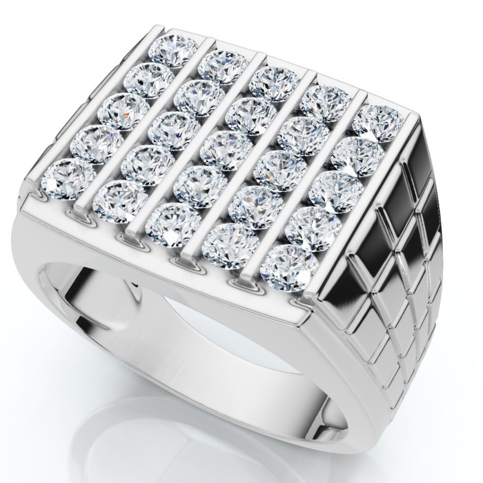 2Ct Diamond Men's Wedding Anniversary Ring 10k Gold Lab Grown 2Ct Diamond Men's Wedding Anniversary Ring 10k Gold Lab Grown