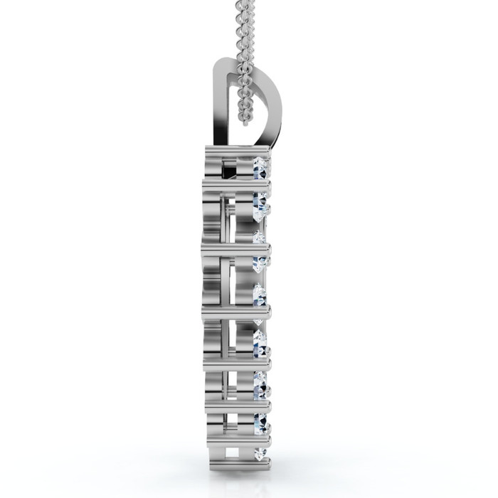 2Ct Diamond Heart Penant 14k Gold Lab Grown Women's Necklace 18"