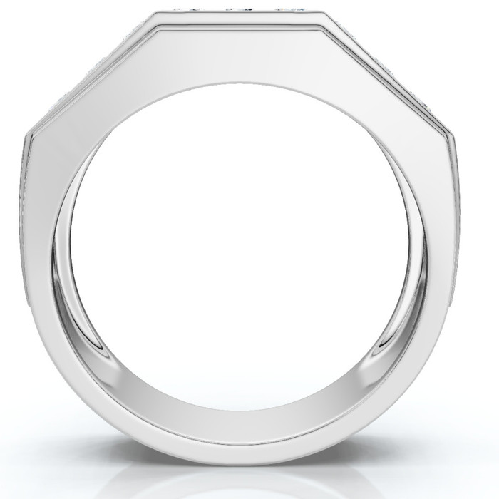 1/2Ct Men's Diamond High Polished Wedding Ring Lab Grown Anniversary Band