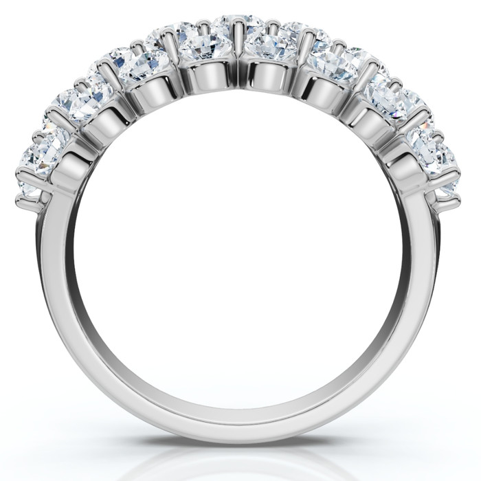 2 Ct Lab Grown Diamond Wedding Wide Anniversary Ring 10k White Gold